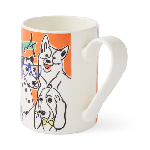 Portmeirion - Mug Meirion - Tall Mug - Bright Orange Dogs