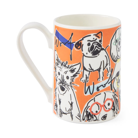 Portmeirion - Mug Meirion - Tall Mug - Bright Orange Dogs