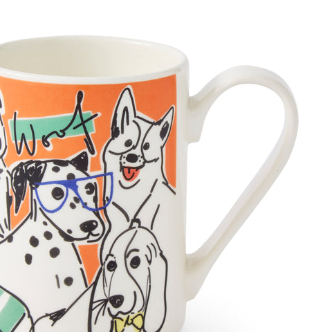 Portmeirion - Mug Meirion - Tall Mug - Bright Orange Dogs