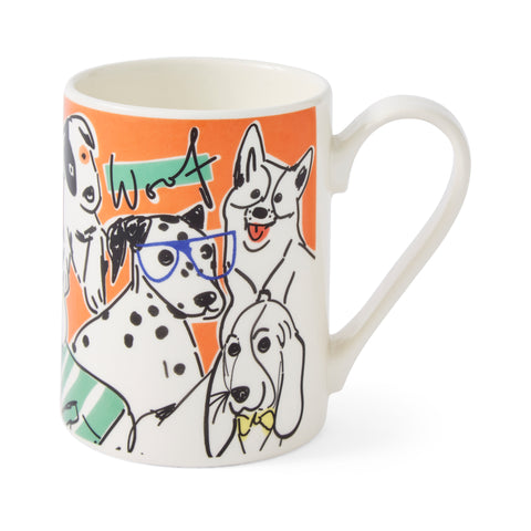 Portmeirion - Mug Meirion - Tall Mug - Bright Orange Dogs