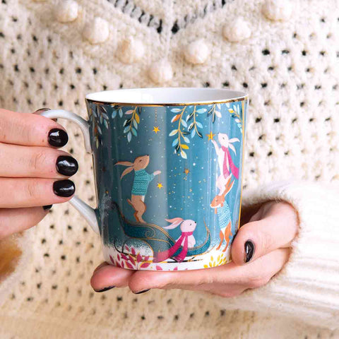 Sara Miller - Woodland Tales - Mug - Rabbit Sleigh