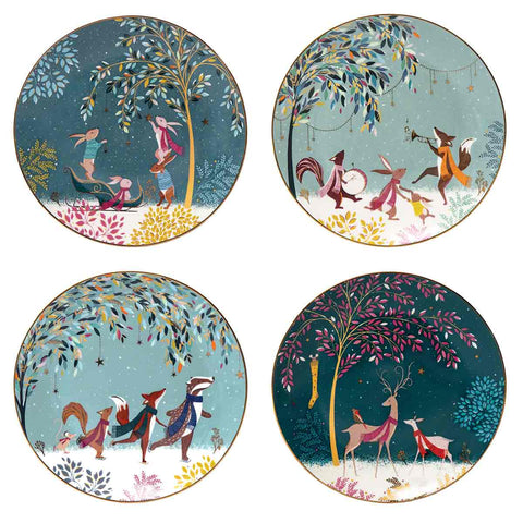 Sara Miller - Woodland Tales - Boxed Set of 4 Side Plates