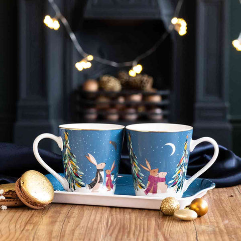 Sara Miller - Woodland Tales - Mini Mugs & Tray Set