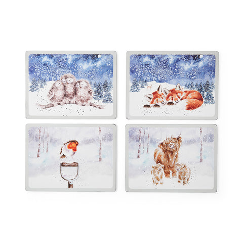 NEW - Wrendale - Winter Sky - Box Set of 4 Extra Large Placemats