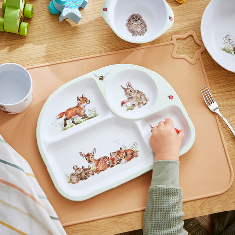 Wrendale - Little Wren Baby Collection - Melamine Divided Plate & Bowl Set