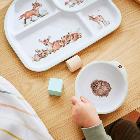 NEW - Wrendale - Little Wren Baby Collection - Melamine Divided Plate & Bowl Set