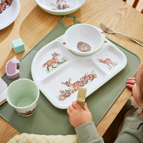 NEW - Wrendale - Little Wren Baby Collection - Melamine Divided Plate & Bowl Set