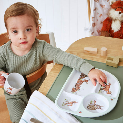 Wrendale - Little Wren Baby Collection - Melamine Divided Plate & Bowl Set