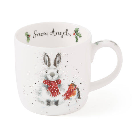 NEW - Wrendale - Christmas - Fine Bone China Mug - Snow Angel Rabbit & Robin