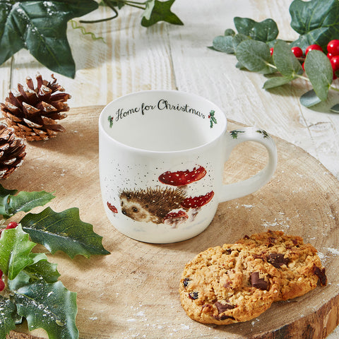 NEW - Wrendale - Christmas - Fine Bone China Mug - Home for Christmas Hedgehog