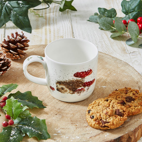 NEW - Wrendale - Christmas - Fine Bone China Mug - Home for Christmas Hedgehog