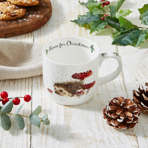 NEW - Wrendale - Christmas - Fine Bone China Mug - Home for Christmas Hedgehog