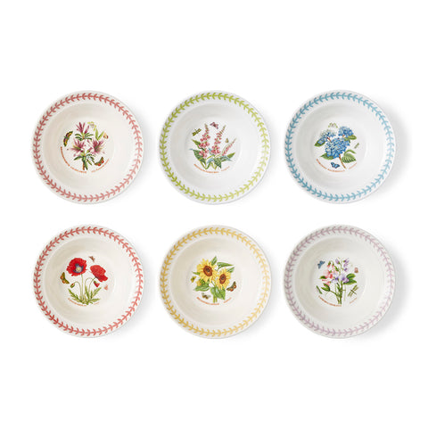 Botanic Garden Meadow - Set of 6 Oatmeal / Cereal Bowls - 16.5cm / 6.4"