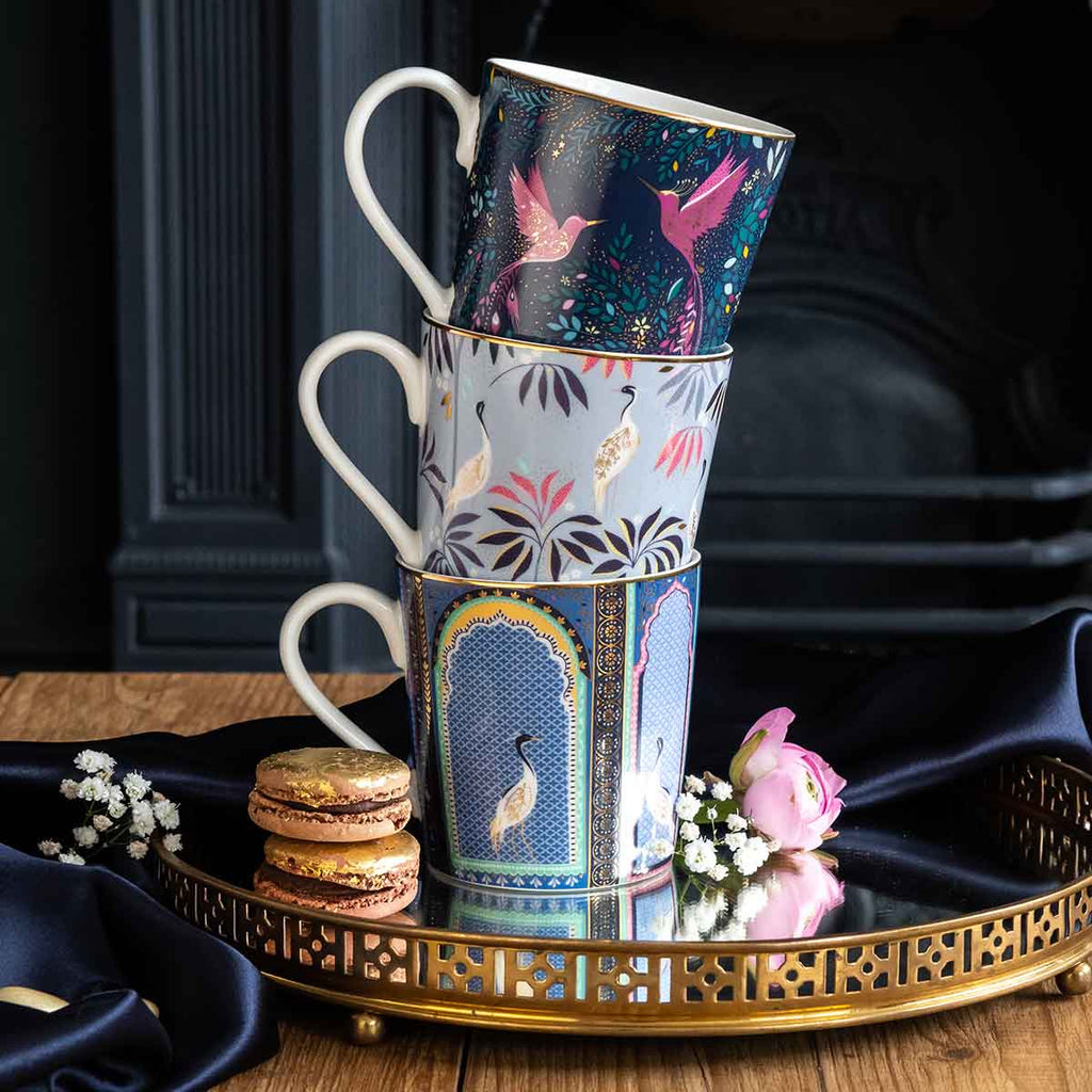Sara Miller India Collection Set of 4 Mugs HOUSE OF PORTMEIRION