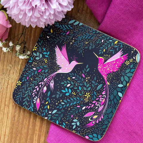 Sara Miller - India Collection - Box Set of 4 Coasters - Hummingbird Paradise
