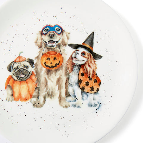 NEW - Wrendale - Halloween - Coupe Side Plate  - Trick or Treat Dogs