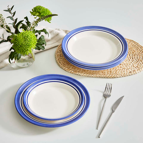 Portmeirion Home - Potter's Stripe Blue - Plate 25cm / 10"