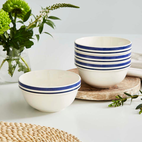 Portmeirion Home - Potter's Stripe Blue - Stacking Bowl 14cm / 5.5"