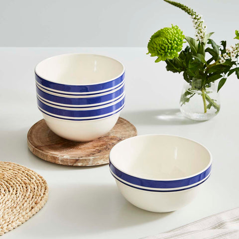 Portmeirion Home - Potter's Stripe Blue - Stacking Bowl 18cm / 7"