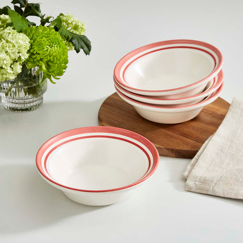 Portmeirion Home - Potter's Stripe Red - Oatmeal / Cereal Bowl