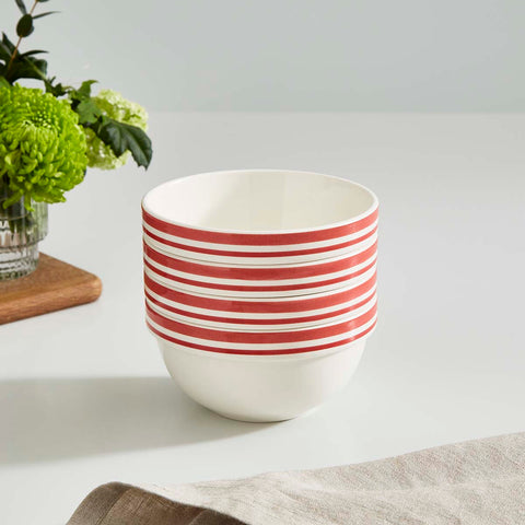Portmeirion Home - Potter's Stripe Red - Stacking Bowl 14cm / 5.5"