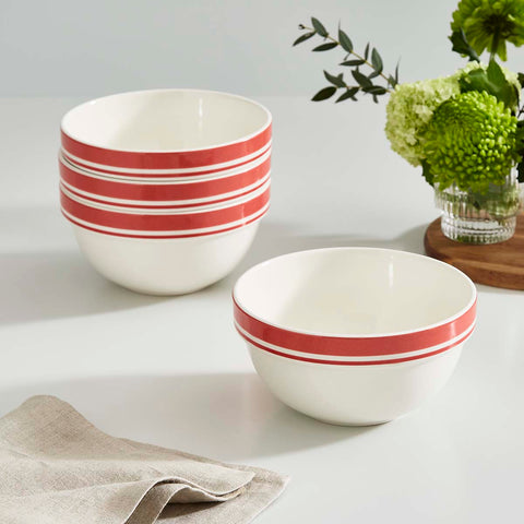 Portmeirion Home - Potter's Stripe Red - Stacking Bowl 18cm / 7"