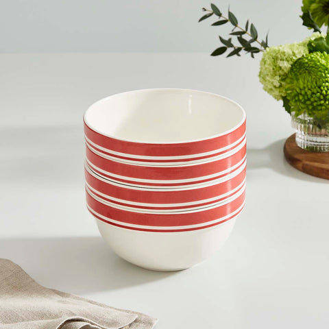 Portmeirion Home - Potter's Stripe Red - Stacking Bowl 18cm / 7"