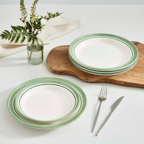 Portmeirion Home - Potter's Stripe Green - Plate 25cm / 10"