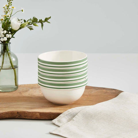 Portmeirion Home - Potter's Stripe Green - Stacking Bowl 12.5cm / 5"