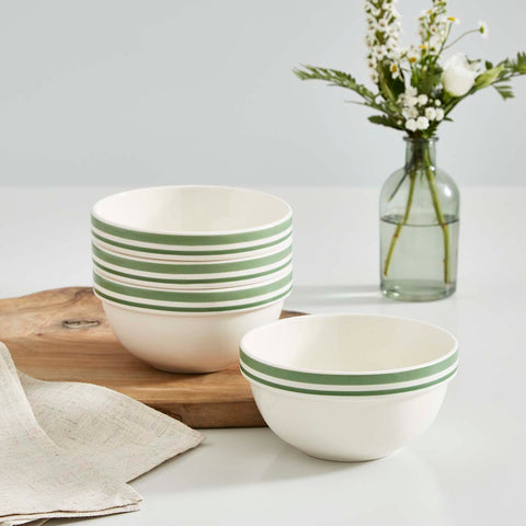 Portmeirion Home - Potter's Stripe Green - Stacking Bowl 14cm / 5.5"