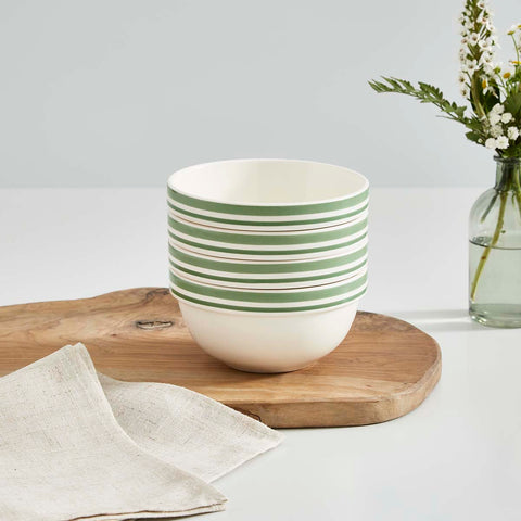 Portmeirion Home - Potter's Stripe Green - Stacking Bowl 14cm / 5.5"