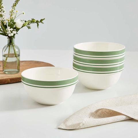 Portmeirion Home - Potter's Stripe Green - Stacking Bowl 18cm / 7"
