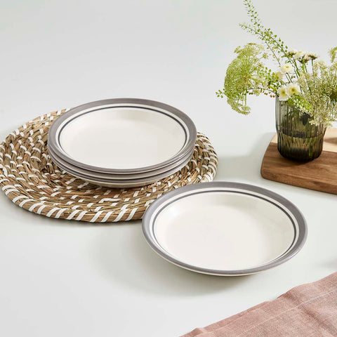 Portmeirion Home - Potter's Stripe Grey - Plate 20cm / 8"