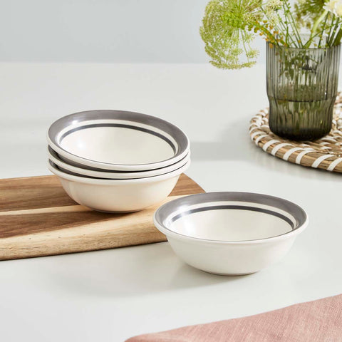 Portmeirion Home - Potter's Stripe Grey - Bowl 13cm / 5"