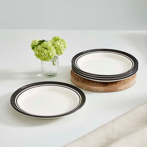 Portmeirion Home - Potter's Stripe Black - Plate 25cm / 10"