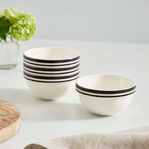Portmeirion Home - Potter's Stripe Black - Stacking Bowl 12.5cm / 5"