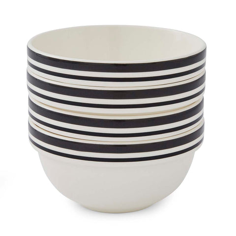 Portmeirion Home - Potter's Stripe Black - Stacking Bowl 14cm / 5.5"