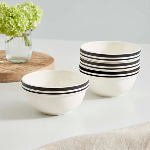 Portmeirion Home - Potter's Stripe Black - Stacking Bowl 14cm / 5.5"