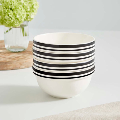 Portmeirion Home - Potter's Stripe Black - Stacking Bowl 14cm / 5.5"