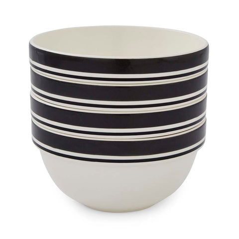 Portmeirion Home - Potter's Stripe Black - Stacking Bowl 18cm / 7"