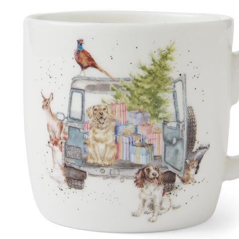 NEW - Wrendale - Christmas - Fine Bone China Mug - Driving Home Landrover