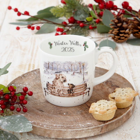 NEW - Wrendale - Christmas - Annual Large Bone China Mug - Winter Walks 2025