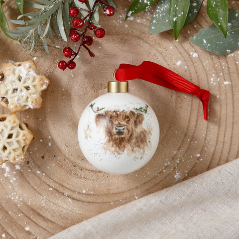 NEW - Wrendale - Christmas - Bauble Decoration - Highland Star