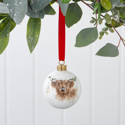 NEW - Wrendale - Christmas - Bauble Decoration - Highland Star