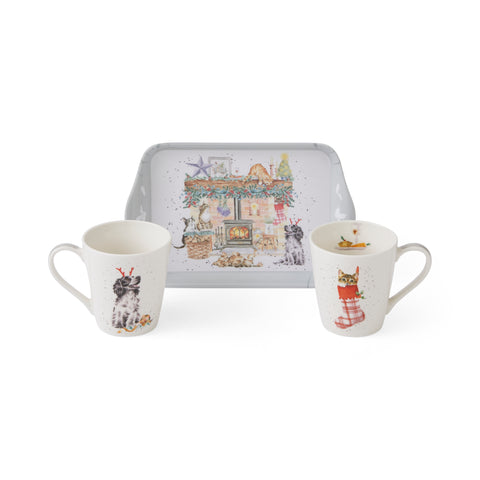 NEW - Wrendale - Christmas - Mini Mugs & Tray Set - No Place Like Home