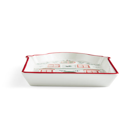 NEW - Spode Christmas Tree - Xmas Village - Tidbit Tray Red