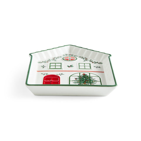 NEW - Spode Christmas Tree - Xmas Village - Tidbit Tray Green