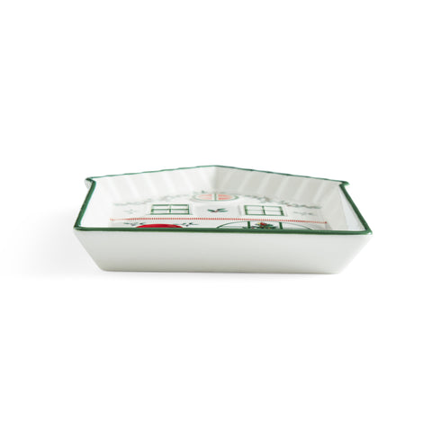 NEW - Spode Christmas Tree - Xmas Village - Tidbit Tray Green