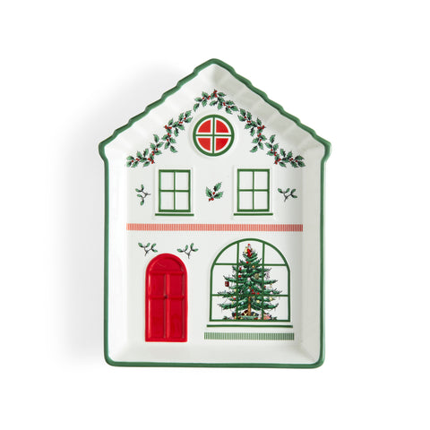 NEW - Spode Christmas Tree - Xmas Village - Tidbit Tray Green
