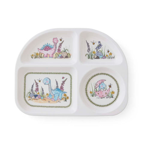 NEW - Portmeirion - Mini Meirion - Melamine Divided Plate - Dinosaur